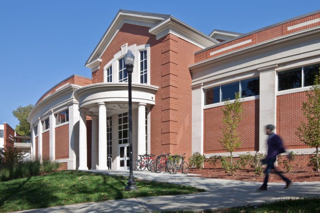 higher education music instruction building exterior