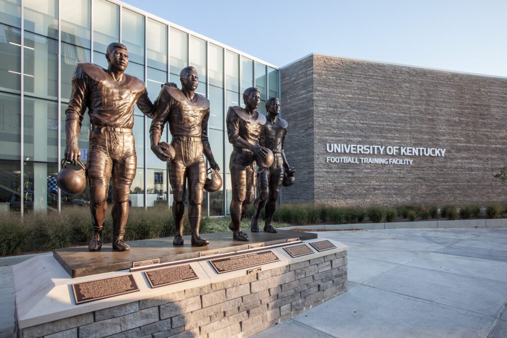 college football outdoor exterior and statue