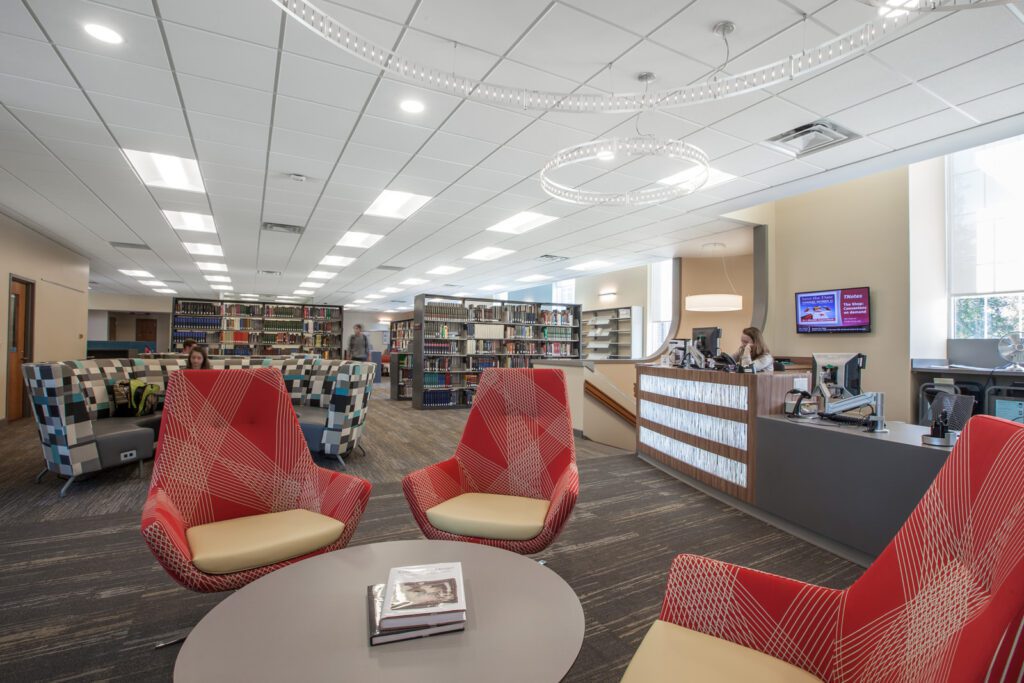 higher education front desk library